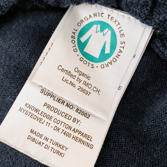 Knowledge Cotton Apparel Men's Navy Knit Sweater, Size M - Picture 7 of 7